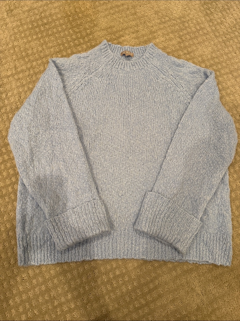 J. Crew Light Blue Alpaca Blend Crewneck Chunky Sweater Size XXL LIKE NEW